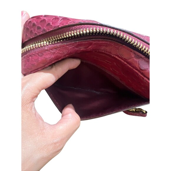 Coach Wristlet Bag Legacy Embossed Leather Python Deep Port Zip 49696 - Picture 15 of 15